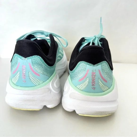 Hoka Bondi 9 Blue Spark/ Mint Flourite Women’s 9.5 - Picture 4 of 7